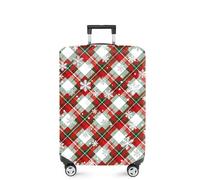 FOREVER QUEEN Christmas Luggage Cover Elastic Suitcase Cover Protector Fits 20-34 Inch Suitcase Travel Accessories, Retro grid, L(fits 28-30Inch suitcase), Marble