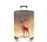 FOREVER QUEEN Christmas Luggage Cover Elastic Suitcase Cover Protector Fits 20-34 Inch Suitcase Travel Accessories, elk, XL(fits 32-34Inch suitcase), Marble