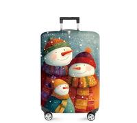 FOREVER QUEEN Christmas Luggage Cover Elastic Suitcase Cover Protector Fits 20-34 Inch Suitcase Travel Accessories, Four snowmen, S(fits 20-22inch suitcase), Marble