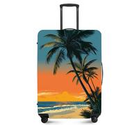 FOREVER QUEEN Spring Flower Luggage Cover Suitcase Protector Suitcase Cover Anti-Scratch,Stretchable Bag Cover Washable Durable Polyester, sunset, M(fits 24-26Inch suitcase), Sunset