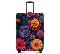 FOREVER QUEEN Spring Flower Luggage Cover Suitcase Protector Suitcase Cover Anti-Scratch,Stretchable Bag Cover Washable Durable Polyester, Multiple flowers, L(fits 28-30Inch suitcase), Flower