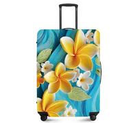 FOREVER QUEEN Spring Flower Luggage Cover Suitcase Protector Suitcase Cover Anti-Scratch,Stretchable Bag Cover Washable Durable Polyester, Yellow flowers, XL(fits 32-34Inch suitcase), Flower
