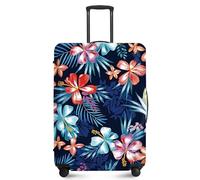 FOREVER QUEEN Spring Flower Luggage Cover Suitcase Protector Suitcase Cover Anti-Scratch,Stretchable Bag Cover Washable Durable Polyester, tropical flowers, S(fits 20-22inch suitcase), Tropical