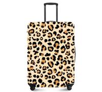 FOREVER QUEEN Travel Luggage Cover for 18-32 Inch Suitcases, Anti-Scratch Waterproof Protector - Elastic Washable Fits Checked & Carry On Baggage, Vintage Leopard, M(fits 24-26Inch suitcase)
