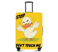 FOREVER QUEEN Travel Luggage Cover for 18-32 Inch Suitcases, Anti-Scratch Waterproof Protector - Elastic Washable Fits Checked & Carry On Baggage, Angry Duck, M(fits 24-26Inch suitcase)