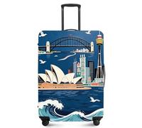 FOREVER QUEEN Travel Luggage Cover, Stretchable Suitcase Protector, Washable Durable Suitcase Cover, Anti-Scratch Dustproof Protector from Scratches Dirt Damage for Travel, Sydney Travel, M(fits 24