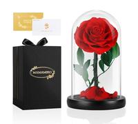 Forever Real Rose in a Glass Dome, Eternal Red Roses Flowers Preserved for 5 Years, Rose Gifts for Her Woman Wife Girlfriend on Birthday, Anniversary, Valentine's Day, Mother's Day, Christmas