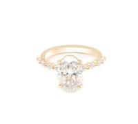 Forever Ring Oval Ring and Band 14K White Gold Moissanite with Oval Shape Moissanite 1Ct Size Q 1/2 Elegant for Sister New Year Jewelry