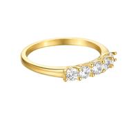 Forever Ring White Gold Wedding Band Ladies 14K Au585 Size R 1/2 White Round 6X6mm Moissanite Stackable for Wife Simple