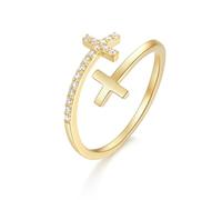 Forever Ring White Gold Wedding Band Women 14K Au585 Size T 1/2 White Round Moissanite Stackable for Wife Fashion