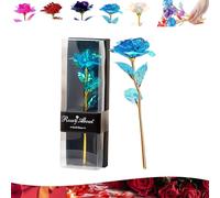 Forever Rose 24K Blue Galaxy Rose - Valentines Day Gifts for Her, Infinity Artificial Flowers, Eternal Present for Women, Mom, Girlfriend, Wife, Daughter - Mothers Day, Birthday, Christmas