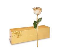 Forever Rose Hand-Dipped in 24K Gold, Diamond-Inspired April Birthstone with Sparkles, Real Rose in Luxury Gold Gift Box - Perfect Ready to Gift for April Birthday or Any Occasion