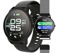 FOREVER Smartwatch SB-330 Black Women Men Fitness Tracker Waterproof Deutches Menu Smart Watch for Android iOS Whatsapp enabled (Black)