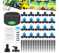 Forever Speed 180Pcs Automatic Drip Irrigation Kit,Garden Irrigation Systems,Including Adjustable Micro Dripper,Tee-Connector,Hose Support Stakes for 4/7mm Hose Irrigation System