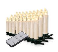 Forever Speed 20-60s Christmas LED Candles, Christmas Lighting, Fairy Lights, Candles, Wireless Christmas Tree Candles with Remote Control, Wireless Tree Candles (Milky White Case, 40)