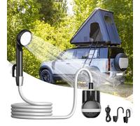 Forever Speed Camping Shower with Pump, portable shower Outdoor Set with Battery, Camping Shower with 2m Shower Hose Pump 2200 mAh Rechargeable for Garden, Travel, Car Wash, Mobile Electric Shower