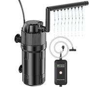 Forever Speed Internal UV Fish Tank Filter With a 3W UV Steriliser, 5-in-1 aquarium filter pump adjustable flow rate 500L/h for 20-100L aquariums