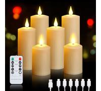 Forever Speed Rechargeable LED Candles, Flameless Candles with Remote Control, Timer, Waterproof Function, Pack of 6 LED Tea Lights for Home Decoration, Christmas, Weddings