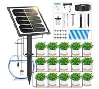 Forever Speed Solar Drip Irrigation Kit 3W,Solar Automatic Watering System for 15 Plants,Greenhouse Irrigation Systems for Garden Greenhouse Terrace Lawn Indoor Outdoor Plants
