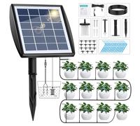 Forever Speed Solar Irrigation System, Automatic Set with Water Sensor, Self-Watering Devices with Timer, 15 m Hose for Garden, Balcony Plants, Outdoor Pot Plants