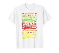 Forever Thankful Always Grateful Abundantly Blessed Autumn Value Graphic T-Shirt, Men, White, L