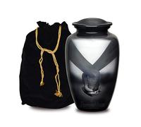 Forever URNS Adult Cremation Funeral Urn with Classic Loving Hand Theme for Human Ashes of Female & Male | 200 cu in | Large | Multicolor | Completely Handcrafted with Velvet Protection Bag
