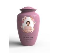 Forever Urns Adult Flower Leaf Design Cremation Funeral Customized Urn for Human Ashes of Female & Male | 200 cu in | Large | Completely Handcrafted with Velvet Protection Bag