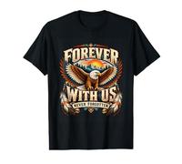 Forever with Us Never Forgotten Eagle Sunset Memorial Value Graphic T-Shirt