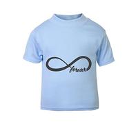 Forever Word in Infinity Symbol (Romantic Quotes for Couples, Anniversary) Short Sleeve Cotton Toddler t Shirt, 2-3 Years, Pastel Blue