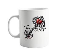 Forever You Hold The Key to My Heart Gothic Style 11oz Mug - Romantic Ceramic Coffee Cup with Unique Dark Design - Gothic Style,Present for Him or Her