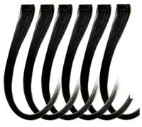 Forever Young 6 Piece 18" Clip in Human Hair Extension Highlight Set Jet Black #1