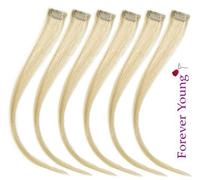 Forever Young 6 Piece 18" Clip in Human Hair Extension Highlight Set Light Blonde 60#