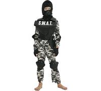 Forever Young Boys SWAT Police Army Team Commander Halloween Fancy Dress Costume (5-6 years), Black