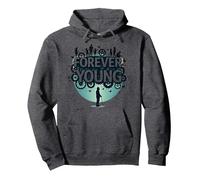 Forever Young: Don't Let the Old Man In Vintage Graphic Pullover Hoodie, Adult Unisex, Dark Heather Grey, S
