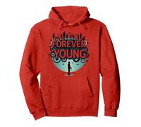 Forever Young: Don't Let the Old Man In Vintage Graphic Pullover Hoodie, Adult Unisex, Red, XL