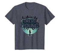 Forever Young: Don't Let The Old Man in Vintage Graphic T-Shirt, Kids, Heather Blue, 2 Years