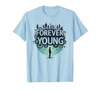 Forever Young: Don't Let The Old Man in Vintage Graphic T-Shirt, Men, Baby Blue, XXL