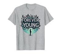 Forever Young: Don't Let The Old Man in Vintage Graphic T-Shirt, Men, Heather Grey, 6XL