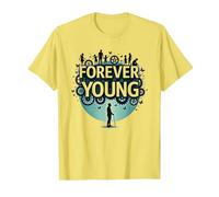 Forever Young: Don't Let The Old Man in Vintage Graphic T-Shirt, Men, Lemon, 3XL