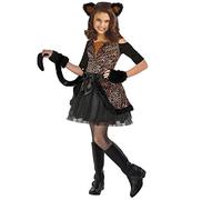 Forever Young Girls Cat Costume Leopard Print Animal Fancy Dress Outfit (11-13 Years)