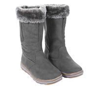 Forever Young Girls Winter Boots Faux Fur Lined Quilted Flat Boot GREY Easy Clean Size 12-2 (UK Size 12.5)