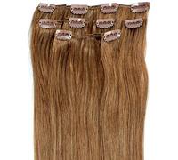 Forever Young Hair Extensions Real Human Hair Extensions Clip In Half Head 40g 16" Length Caramel Brown #10