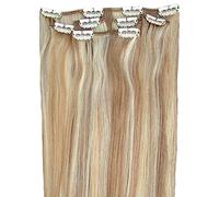 Forever Young Hair Extensions Real Human Hair Extensions Clip In Half Head 40g 16" Length Caramel & Light Blonde Mix #18/22