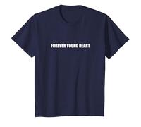 Forever Young Heart T-Shirt, Youth, Navy Blue, Medium