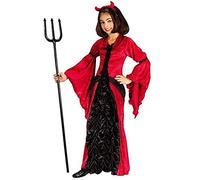 Forever Young Kids Girls Red Devil Costume Halloween Witch Vampire Devil Fancy Dress Costume (10-12 Years Old)