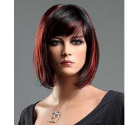 Forever Young Ladies 2 Tone Auburn Black Blend Wig in Classy Short Wig Bob Style