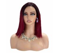 Forever Young Ladies Straight Burgundy Wine Red with Black Smudge Root Fashion Wig