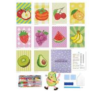 forever young Minigem Diamond Painting Kits Mini Diamond Art Kits, 10Pcs Small Diamond Art Kits for Adults 3-Hour Painting, Postcard-Style Resin Square Drill Diamond Painting Kits 5x7 Inch (Fruit)