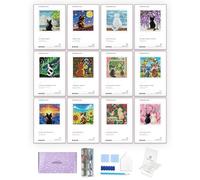 Forever Young Minigem Kitty Around the World - Small Diamond Art Kits for Beginners, 12 Diamond Art Kits for Adults, 5 x 7 Diamond Painting Square Cards