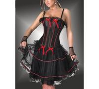 Forever Young Premium Quality Burlesque Moulin Rouge FANCY DRESS Costume Outfit Corset + Knee Length Satin Skirt - Small UK 8-10